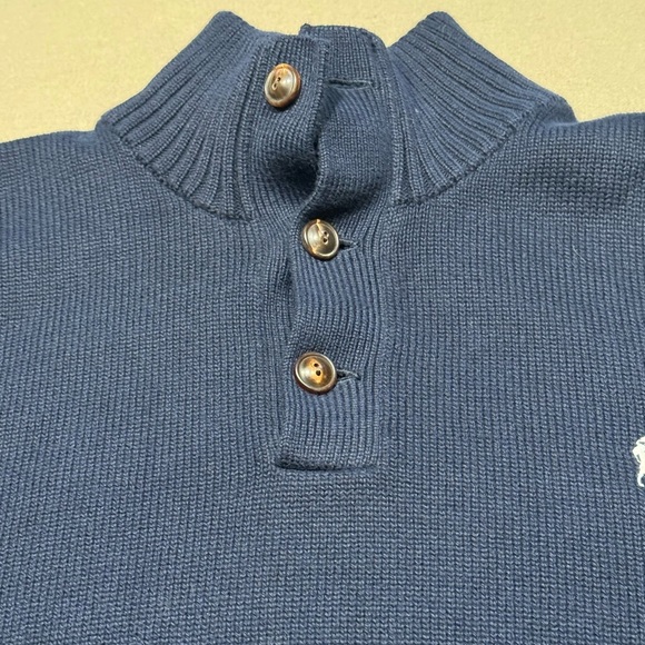 Polo by Ralph Lauren Classic Blue Crewneck Sweater - Picture 3 of 5